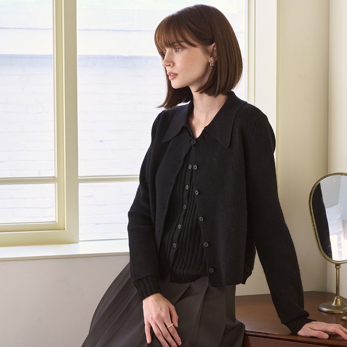 이사베이 여성용 투웨이 레이어드 니트 가디건 VJCCX2951