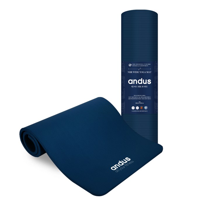 앤드어스 NBR 요가매트 16mm  보관스트랩, 네이비