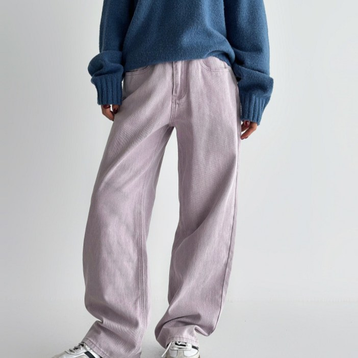 라라온 여성용 롱숏 기장 와이드 코튼 피그먼트 면 바지 26TSP3631