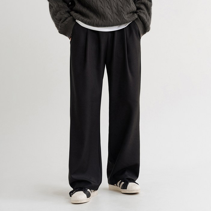 제타 남성용 프리미엄 원턱 와이드 밴딩 슬랙스 바지