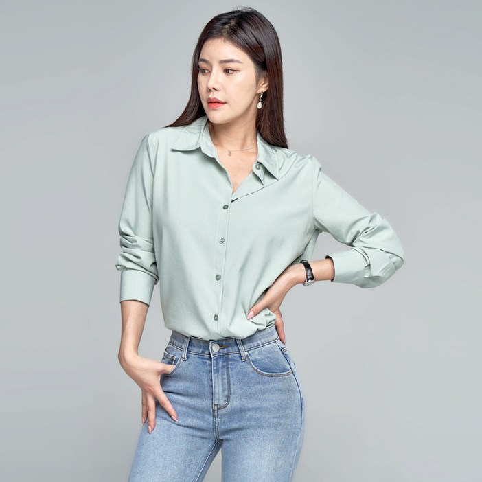 윈디윈디 여성용 링클프리 데일리 베이직 긴팔 셔츠 D08I7_wl3064