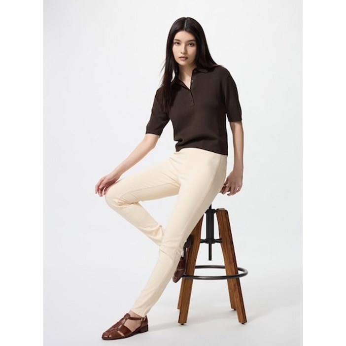 일본유니클로 여성 울트라 스트레치 레깅스바지 오프화이트