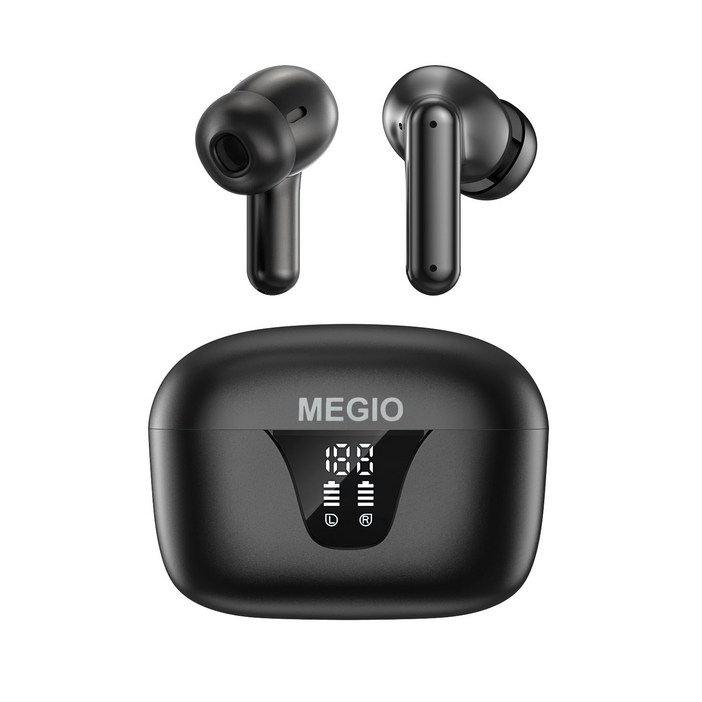 Megio 무선 블루투스 이어폰 i35, 블랙, i35