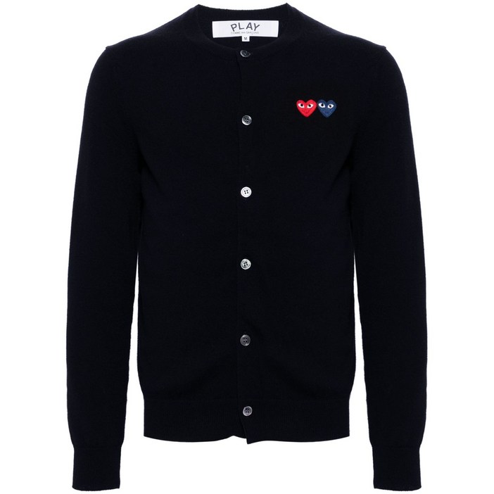꼼데가르송플레이 더블 하트 카디건