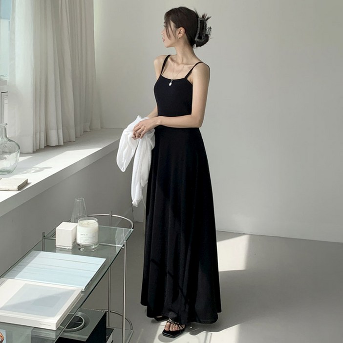 LBRAND 마론 민소매 맥시 롱 드레스