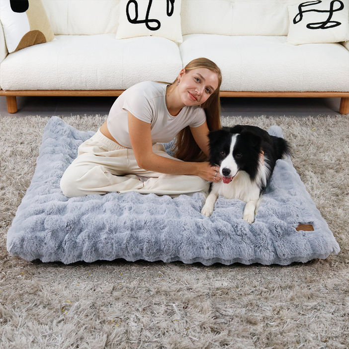 BingoPaw 강아지 방석 M4XL 폭신 방석 하우스 방석 사각벙석 와플방석 커버분리 그레이, 그레이GY, 1개