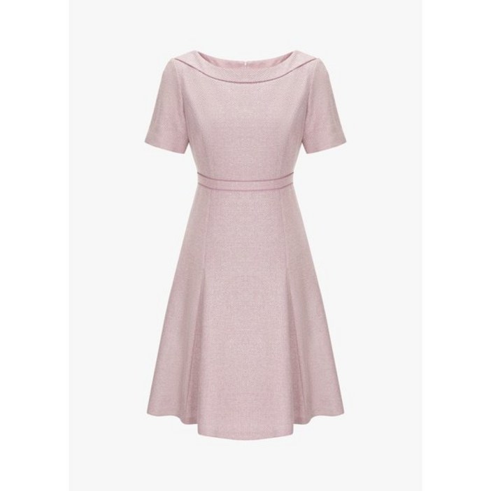 백화점출고 잇미샤 하객룩 보트넥 패널 플레어 트위드 원피스 ITO7WOP730