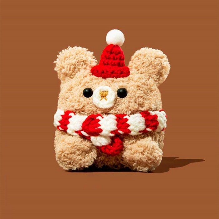 besteffie 적용모델 에어팟 4세대 보호 케이스 귀여운 곰 인형 디자인 털실 소재 K92