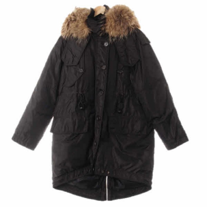 0202 마쥬 블랙 구스다운 퍼배색사파리패딩점퍼 [82-88-160]