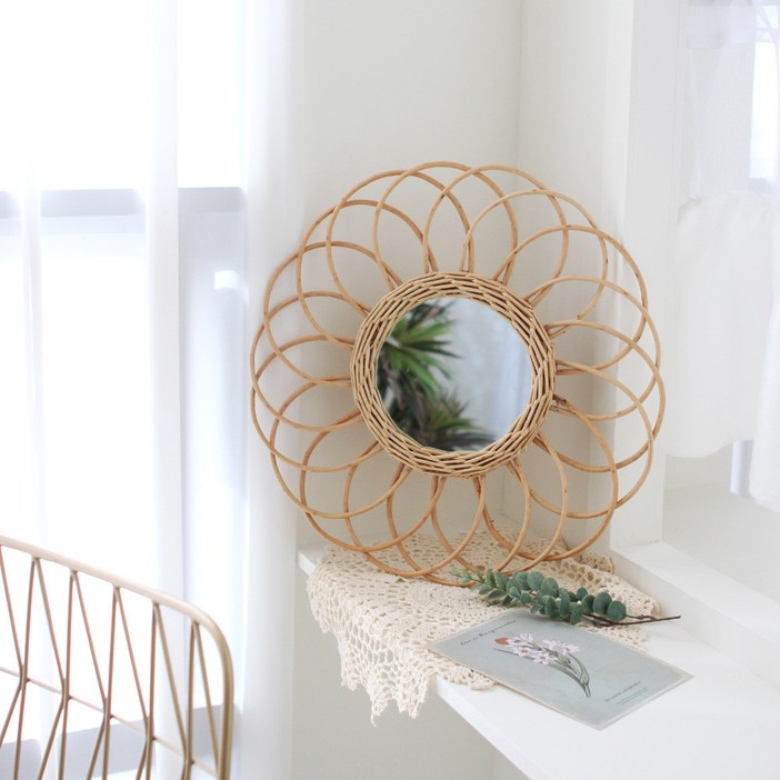 여름 라탄 벽거울 2type