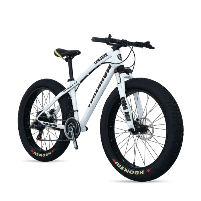 PEAK 팻바이크 풀샥 산악 자전거 MTB 광폭 타이어, 실버 26인치, 1개