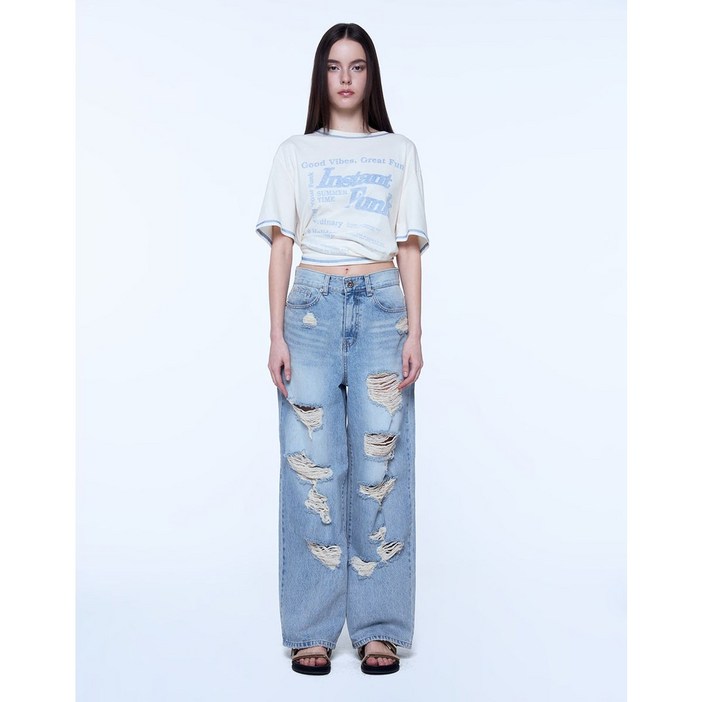 인스턴트펑크 데미지 와이드 데님 팬츠 2629529