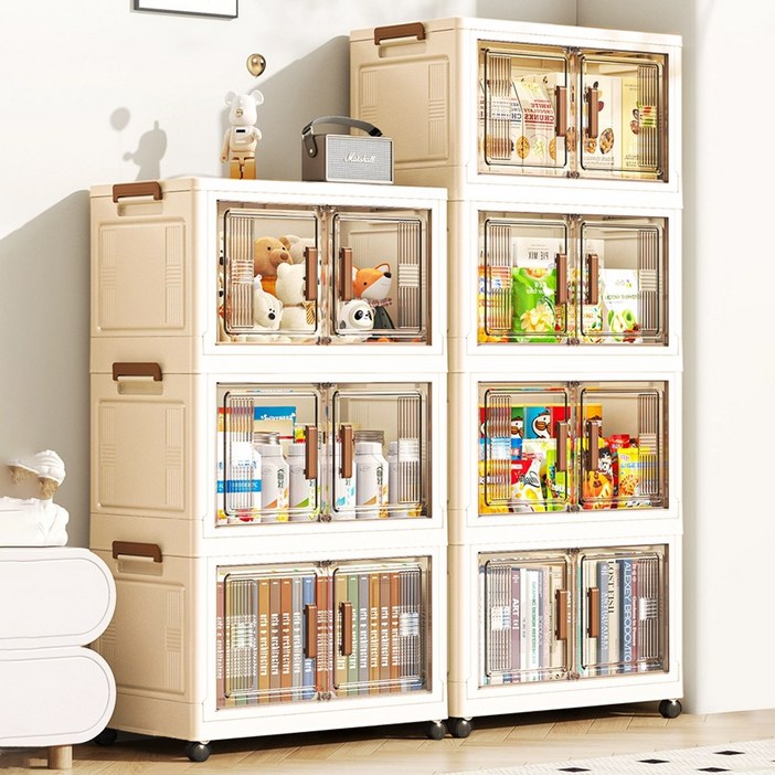 폴딩박스 리빙박스 폴딩 박스 접이식수납박스, 3개, 흰색