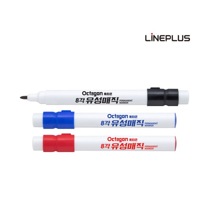 라인플러스 옥타곤 8각 유성매직 12개입1타 옥타곤유성매직 둥근닙 사각닙