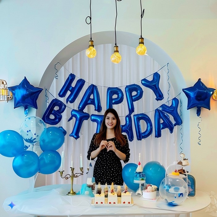 뽀무 생일파티 레터링 은박 풍선 세트, 1개, 29종 오션딥블루 뽀무 생일파티 레터링 은박 풍선 세트, 1개, 29종 오션딥블루