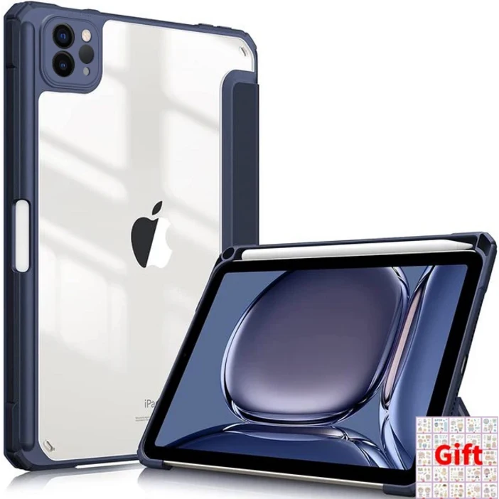 호환가벼운 실리콘 가죽 커버, 아이패드 프로 11 케이스 2024, 에어 4 5 10 세대 13 12 9