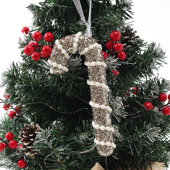 샴페인골드 트리 장식 소품 오너먼트 3p세트지팡이