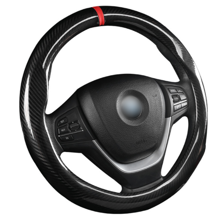 셀렉트템 자동차 원형 D컷 핸들커버, D컷풀카본
