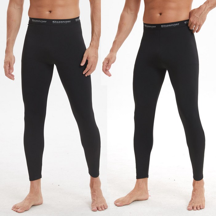 (1+1) 슬레진저 남성 초극세사 기모 발열 타이즈 초경량 빅사이즈 기모타이즈 2매입