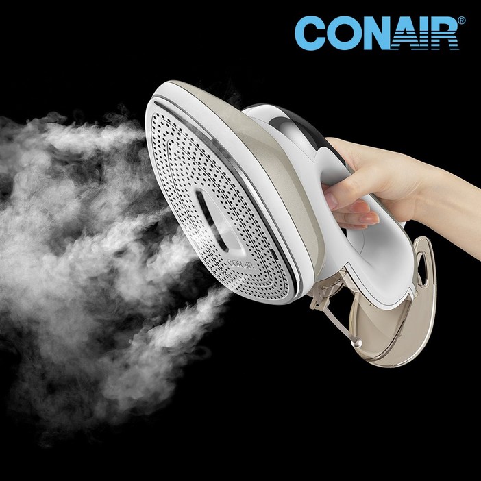 콘에어 터보 스팀 열판 415개 LED스마트센서 2in1 듀얼 다리미 GSI308K, 화이트, GSI308K