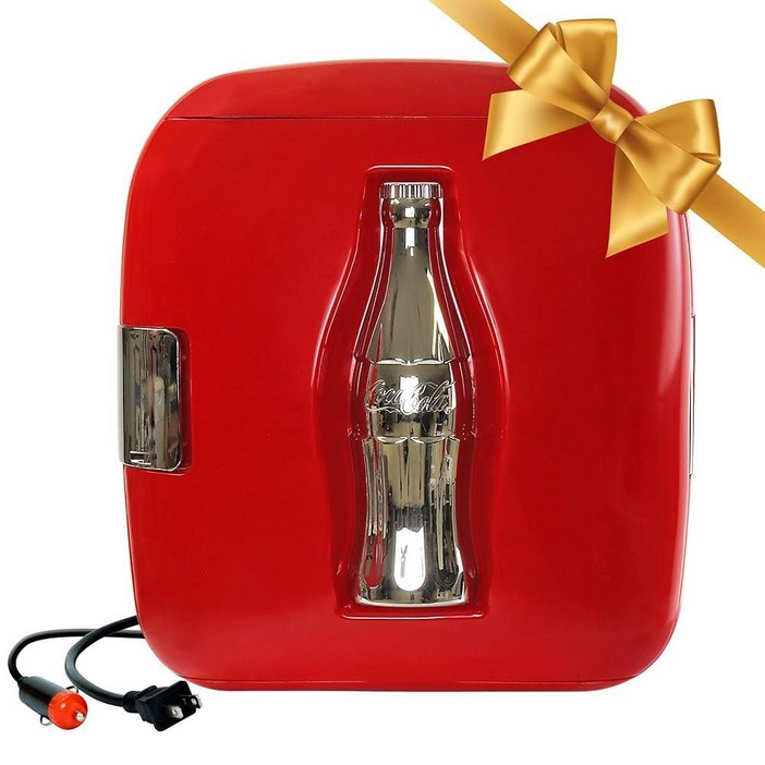 Coca Cola 미니 냉장고  침실 사무실용 12캔 냉장고, 휴대용 테이블 탑 음료 쿨러, 음료, 소다, 와인용 12V 110V 냉장고, 자동차, 기숙사, 실외, 테라스에서