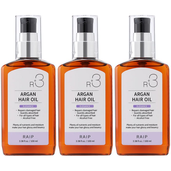 라입 R3 아르간헤어오일 헤어에센스 엘레강스, 100ml, 3개