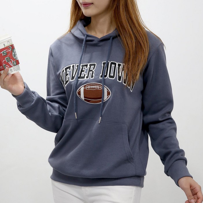 [당일발송] 여자친9 유니크한 자수 빅사이즈(S~4XL) 포켓 후드맨투맨 21칼라-국내제작