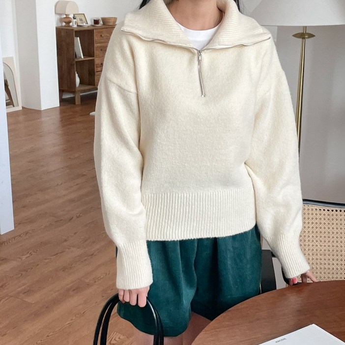 디아미뇽 코지 포근 반집업 니트