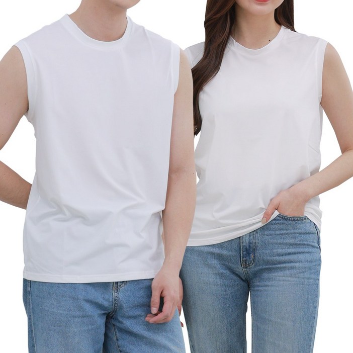 쿨 스트레칭 기능성 민소매 티셔츠 2P남녀공용 헬스나시