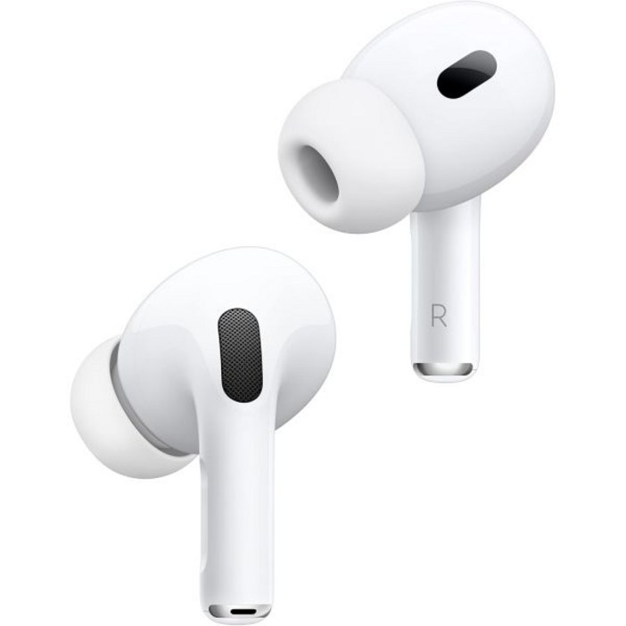 Apple AirPods Pro 2 무선 이어버드 액티브 노이즈 캔슬링 보청기 기능 블루투스 헤드폰 투명성 개인화된 공간 오디오 고충실도 사운드 H2 칩 USBC 충전