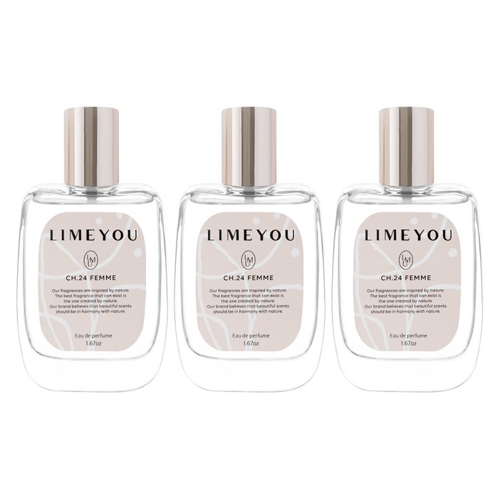 라임유 CH24 FEMME 플로럴 오 드 퍼퓸, 50ml, 3개