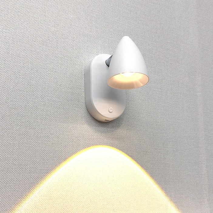 HK.sell 라디우 마그넷 무선 충전식 3색 포인트 무드등, 화이트