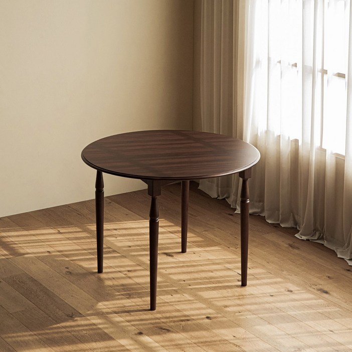 포트 고무나무 원목 원형 테이블 1000