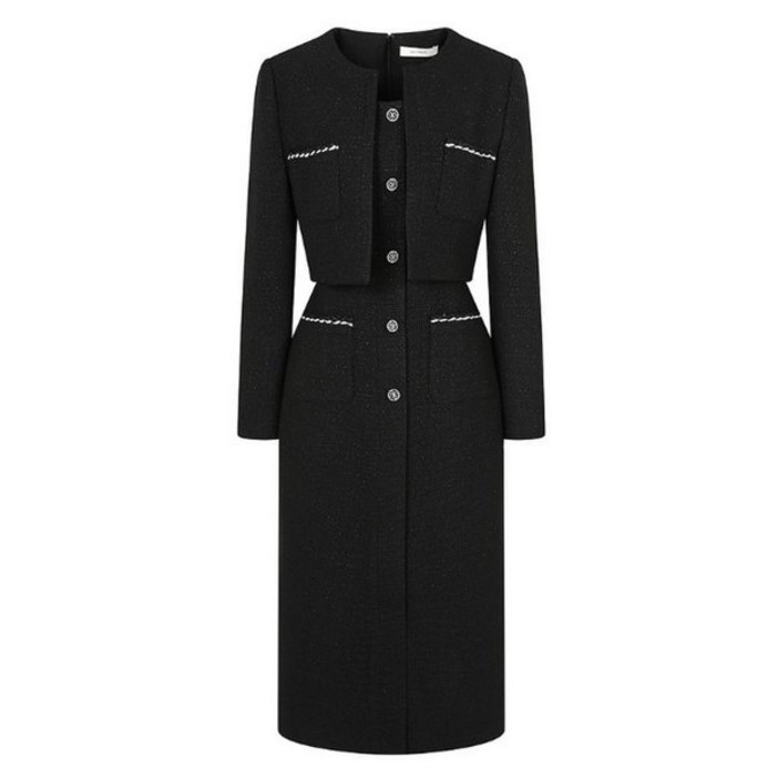 [백화점판] JJ지고트 인기 브레이드 재킷 A라인 원피스 GROP911 하객룩 데이트룩