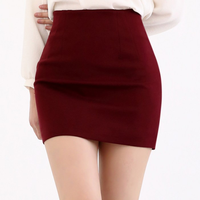 이푼아이 H라인 스판 기본 미니 스커트
