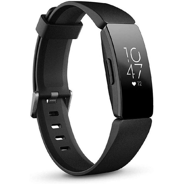 Fitbit Inspire HR 심박수 및 피트니스 트래커 프리 사이즈(S L 밴드 포함) 1개, 블랙(심박수)