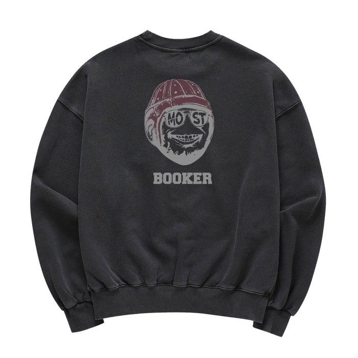 남녀공용 맨투맨 오버핏 피그먼트 BOOKER 남자 남성 긴팔 남녀공용 맨투맨 오버핏 피그먼트 BOOKER 남자 남성 긴팔