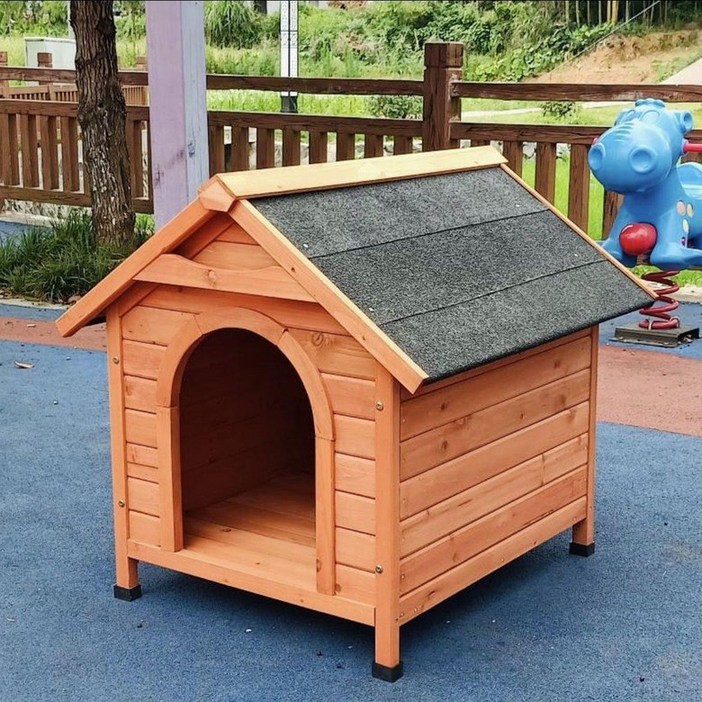 애견 실외 하우스 특대형 마당 개집 진돗개집 길냥이급식소 강아지집 보온 강아지원목하우스 길고양이집 펫하우스, 1개, 골든레드