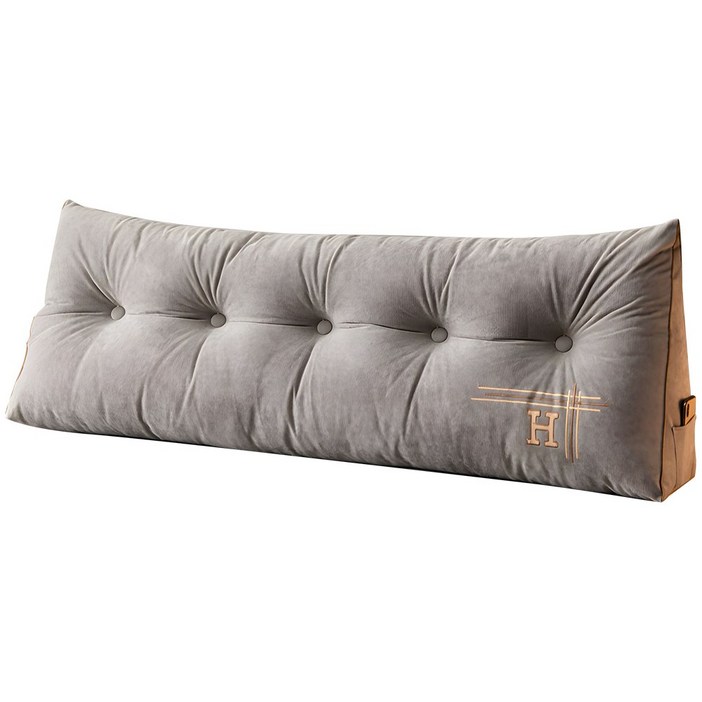 벨벳 노르딕 스타일 자수 푹신한 편안함 분리 및 세탁 가능한 삼각형 쿠션, 젠틀맨스 그레이