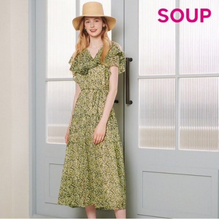 숲SOUP SOUP 프린팅 쉬폰 원피스 SZ5OP81