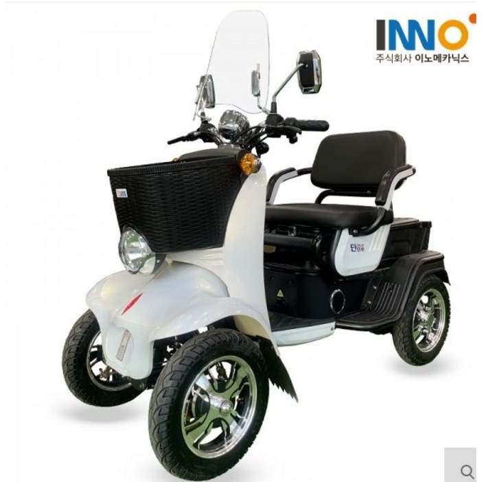 2인용 사륜 전동스쿠터 ,전동차, 단단e 화이트, 1개