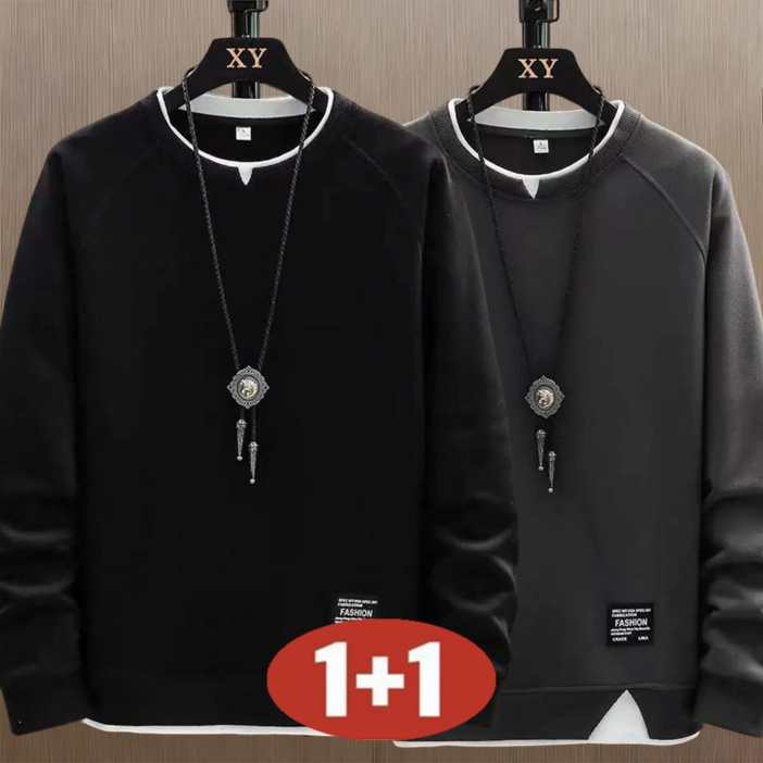 오스틱니 11 남자 봄가을 라운드넥 상의 루즈핏 긴팔 맨투맨