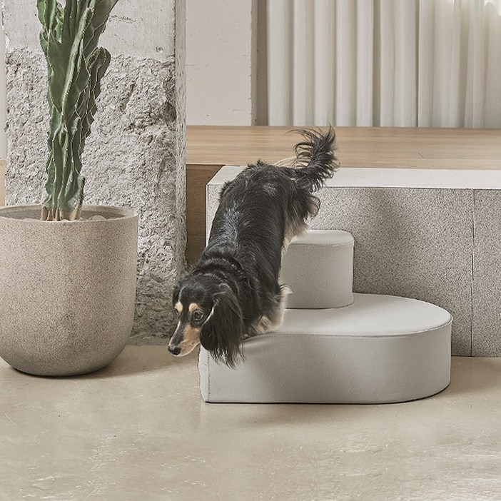 스테그 강아지 2단 계단 Steg 반려 펫 침대 쇼파 방수 논슬립 스텝, 페블, 1개