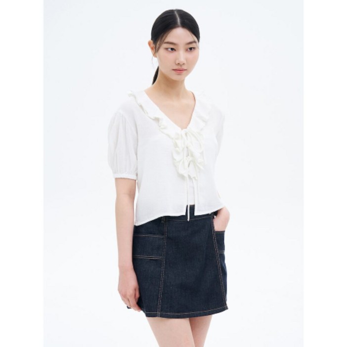 8SECONDS 에잇세컨즈 프릴 블라우스 화이트 165565AY51 443847