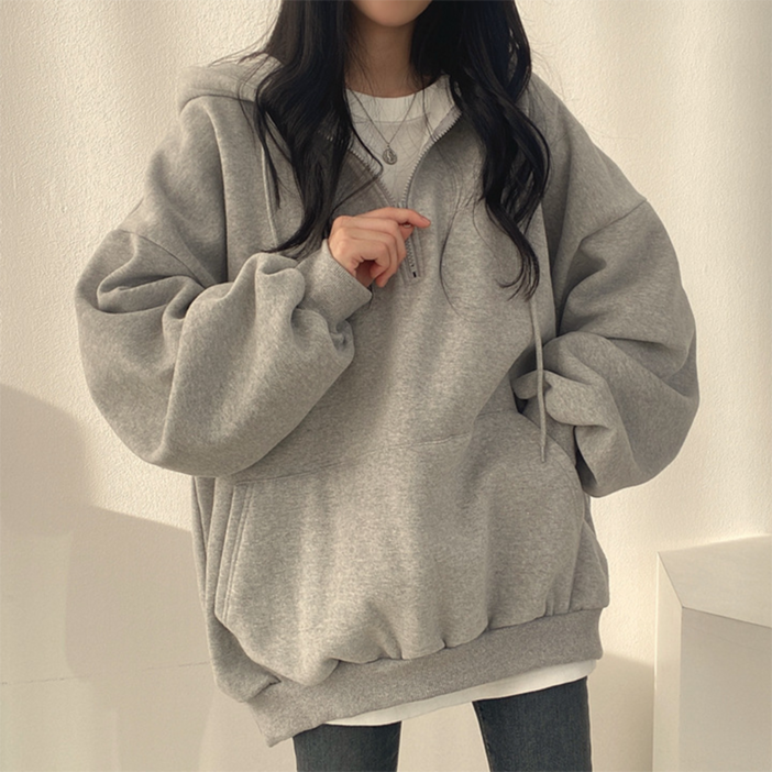 SAHINER 여성 티셔츠 루즈핏 집업 후드티 WY06 SAHINER 여성 티셔츠 루즈핏 집업 후드티 WY06