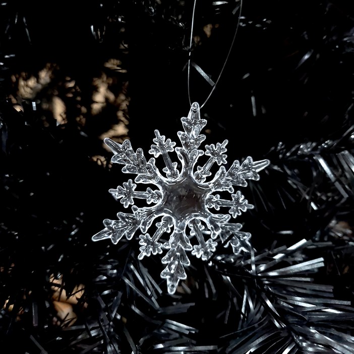 크리스마스 미니트리 오너먼트 나무 장식세트 가렌드 홈파티 눈꽃 고드름, 10개, 눈꽃