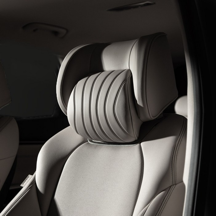 아임반 L6누빔 2세대 헤드레스트 차량용 목쿠션 자동차 목베개 1P, 1개, 하바나브라운