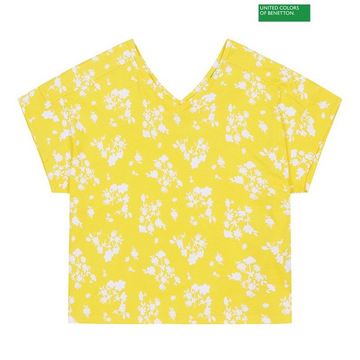 베네통  Colorful flower t-shirt 3S 3QOHD400P