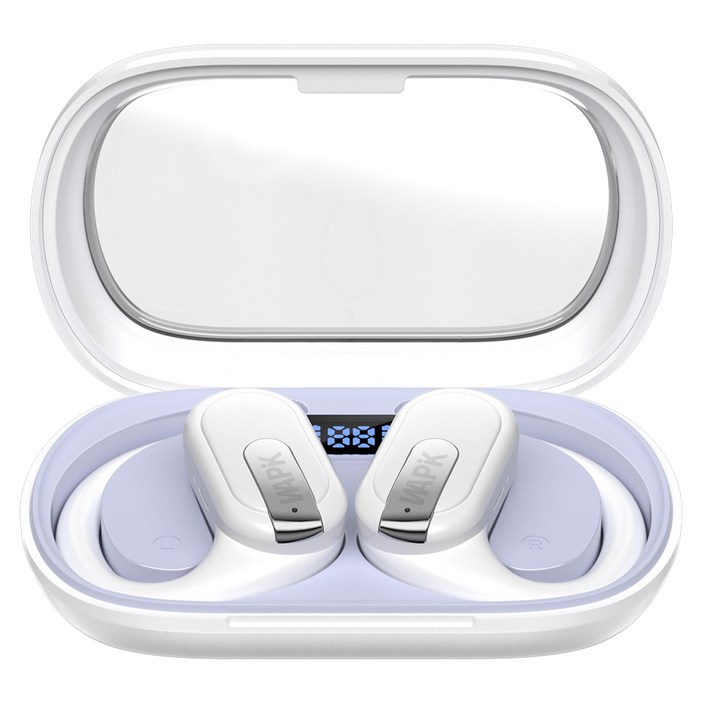 와피크 디스플레이 OWS 5.4 오픈형 귀걸이 고음질 무선 블루투스 이어폰 RS5, 화이트