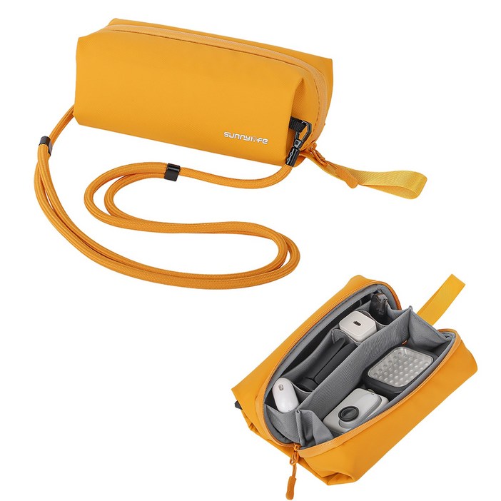 써니라이프 DJI 오즈모 시리즈 멀티 유즈 파우치 오즈모 나노/360/액션5 프로/4 포켓3/모바일7/고프로/인스타360 액션캠 가방 파우치, 옐로우